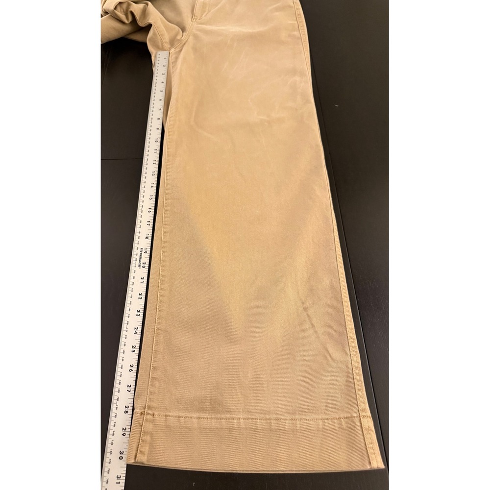 Gap Jeans High-Rise Wide-Leg Crop Womens 14 Tall Tan Distressed Denim Stretch - Picture 11 of 11